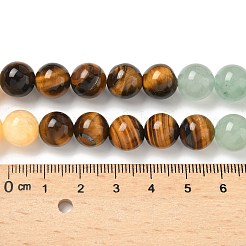 Chakra natürlicher roter Jaspis & gelbe Jade & grüner Aventurin & Tigerauge & Sodalith & Amethyst Perlenstränge&nbsp;G-NH0002-E02-10mm