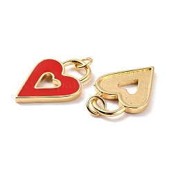 Pendentifs en laiton émaillé de placage de crémaillère&nbsp;KK-B054-05G
