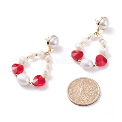 Orecchini a bottone pendenti con perline a goccia per ragazze donne&nbsp;X1-EJEW-TA00023