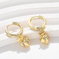Créoles en laiton avec zircon cubique&nbsp;EJEW-Q015-01G-C