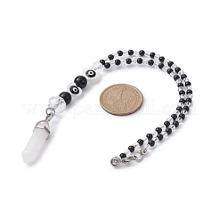 Decorazioni pendenti con perline in vetro e pietra nera sintetica&nbsp;HJEW-JM01290