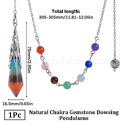 1 Stück natürliche Chakra-Edelstein-Radiäpendel&nbsp;AJEW-SC0002-31P
