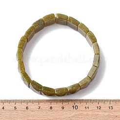 Rechteckige Stretch-Armbänder aus natürlicher Zitronenjade für Damen und Herren&nbsp;BJEW-Z149-01H