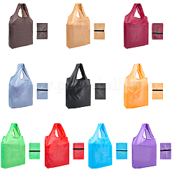 10 Stück 10 Farben wiederverwendbare Einkaufstaschen aus Polyester für Supermärkte&nbsp;ABAG-CN0001-51