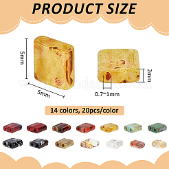 280 pz 14 colori 2 fori perline di vetro per pittura da forno&nbsp;SEED-PH0002-74
