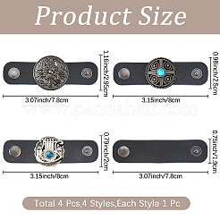 4 pièce 4 styles en cuir PU avec pinces à foulard en alliage&nbsp;FIND-CL0002-27