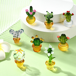 8 Stück 8 Stile Kaktus-Glasfiguren&nbsp;DJEW-CJ0001-12