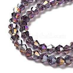 Transparentes perles de verre de galvanoplastie brins&nbsp;EGLA-S056-4mm-18