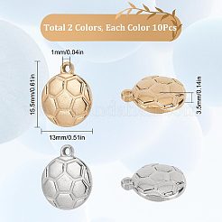 20 Stück 2 Farben 304 Edelstahl-Charms&nbsp;STAS-SC0004-22