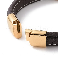 Bracciale a maglie intrecciate in acciaio inossidabile 304 placcato ionico (ip)&nbsp;BJEW-G658-01G