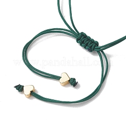 Armbänder aus geflochtenen Perlen in Herzform aus Natursteinen&nbsp;BJEW-JB13527