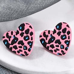 Ohrstecker mit Herz-Acryl-Aufdruck für Damen&nbsp;EJEW-G418-01C