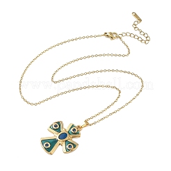 Colliers pendentifs en acier inoxydable 304 émaillé turquoise pour femmes&nbsp;NJEW-C118-01B-G