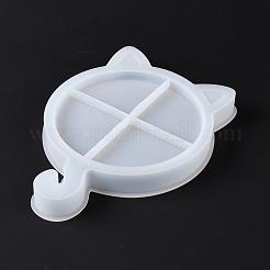Moldes de silicona de silueta de bandeja de exhibición de cabeza de gato diy&nbsp;DIY-G058-D02