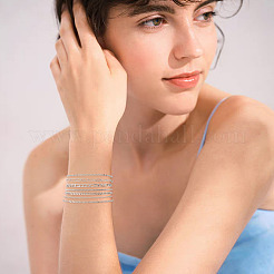 7 Set Armbänder aus 304 Edelstahl: Figaro-Ketten&nbsp;BJEW-TADJ00001