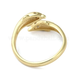 Offene Manschettenringe aus Messing mit Zirkonia&nbsp;RJEW-Z017-01G