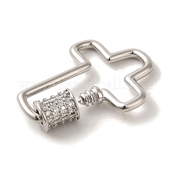 Verschlüsseanhänger mit Mikropavé aus Messing mit klaren Kubisch Zirkonia&nbsp;KK-R162-028P