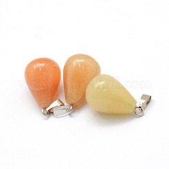 Colgantes de jade topacio natural en forma de lágrima&nbsp;X-G-Q435-15