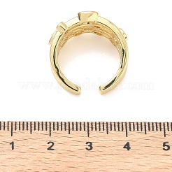 Anneaux ouverts de manchette en laiton à micro-pavé de zircone cubique&nbsp;RJEW-C158-02G
