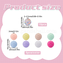 Cuentas redondas de resina&nbsp;DIY-SC0026-80B