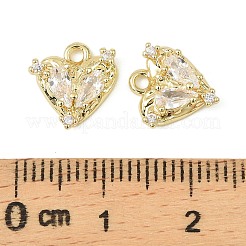 Breloques en laiton avec zircone cubique de micro pave&nbsp;KK-C107-14B-G