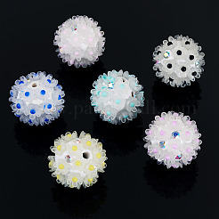 6 Stück 6 Farben handgemachter Polymer Clay Strass mit Gänseblümchenblüte aus Harz&nbsp;CLAY-TA0001-97