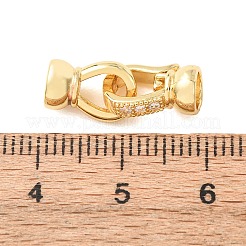 Micro pavé di ottone trasparente cubic zirconia piegato su fermagli&nbsp;LS-KK-CBA25B2-04G