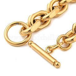 Ionenplattierung (IP) 304 Edelstahl-Kabelkettenarmbänder&nbsp;BJEW-L631-27G