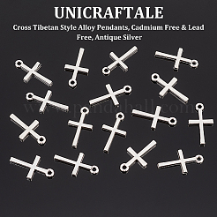 100 ciondolo in lega a forma di croce in stile tibetano&nbsp;TIBEP-UN0001-10