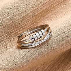 Messing Mikro Pflastern klare Zirkonia Fingerringe für Frauen lindern Angst&nbsp;RJEW-S624-05P-03