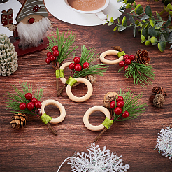 Ronds de serviette en bois sur le thème de noël&nbsp;AJEW-WH0261-90