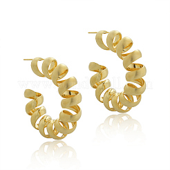 Pendientes de latón con forma de espiral para mujer&nbsp;EJEW-A121-21G