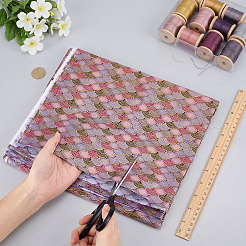 Tissu en coton à motif d'écailles de poisson&nbsp;DIY-WH0622-777A