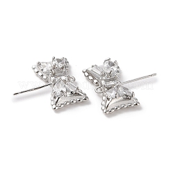 Latón con fornituras de aretes de circonita cúbica transparente&nbsp;KK-G491-56P
