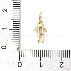 Pendentifs avec zircon cubiques à micro-pavés en laiton&nbsp;ZIRC-I356-17G-A01