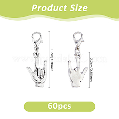 60 colgante de aleación con diseño de gestos de roca.&nbsp;HJEW-DC00111
