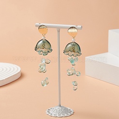 Ohrstecker aus Glasqualle mit Muschelperlen und Perlen&nbsp;EJEW-TA00217
