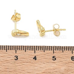 Orecchini a perno da donna in ottone e strass di cristallo&nbsp;EJEW-G464-04G-03