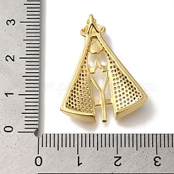 Ciondoli in ottone con placcatura a cremagliera con micro pavé di zirconi chiari&nbsp;KK-U019-23G