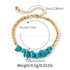 Braccialetti con perline sintetiche in turchese e ottone per donna&nbsp;LB8294
