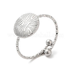 Bague de manchette ouverte ronde plate en acier inoxydable 304 anti-ternissement pour femme&nbsp;RJEW-M149-14P