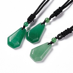 Collana con ciondolo esagonale in pietra preziosa con cordino in nylon per uomo donna&nbsp;NJEW-G094-A