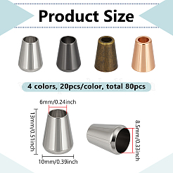 80 embout de cordon en alliage de zinc 4 couleurs&nbsp;BUTT-BC0001-16A