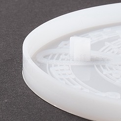 Flach rund mit musiknotenmuster tassenmatte silikonformen&nbsp;LS-DIY-M039-07