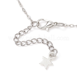 Colliers pour femmes avec pendentif croix et étoile en alliage et chaîne câble en laiton&nbsp;NJEW-JN05789