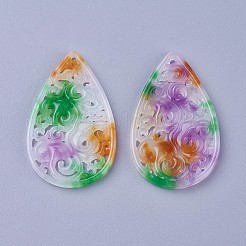 Pendentifs en jade blanc naturel sculpté&nbsp;G-L495-40
