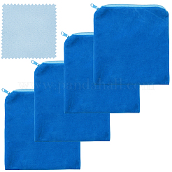4 sac de rangement à fermeture éclair en microfibre pour bijoux en argent&nbsp;ABAG-BBC0001-33A