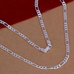Placcato d'argento popolare collane a catena in ottone Figaro per gli uomini&nbsp;NJEW-BB12714-20