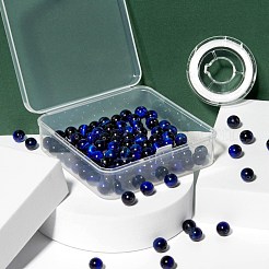 100pcs 8mm natürliche Tigerauge runde Perlen&nbsp;DIY-LS0002-26