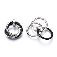 Ionenplattierung (IP) 201 Edelstahl ineinandergreifende Ringanhänger&nbsp;STAS-N099-01B